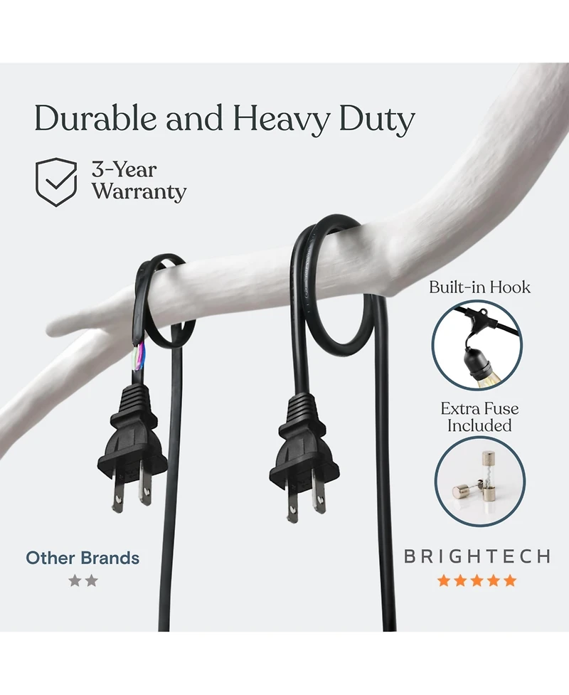 Brightech Ambience Pro 48 ft. Indoor/Outdoor Led Weatherproof 2-Watt String Lights with Neutral White Hue