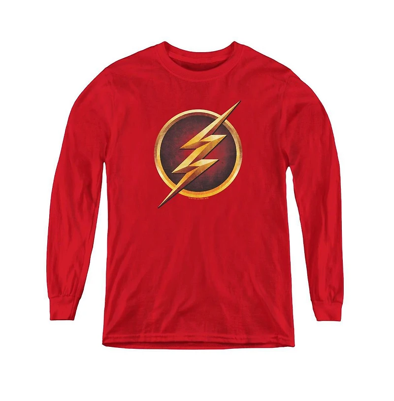 The Flash Youth Chest Logo Long Sleeve Sweatshirts