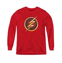 The Flash Youth Chest Logo Long Sleeve Sweatshirts