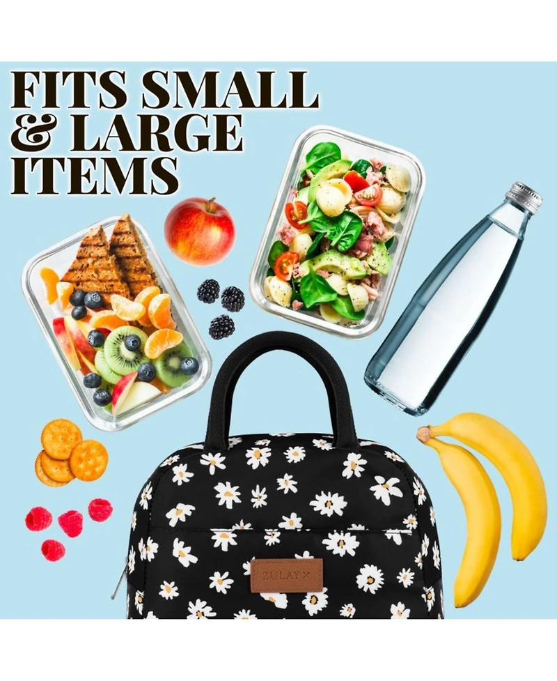 Insulated Tote Lunch Bag With Soft Padded Handles