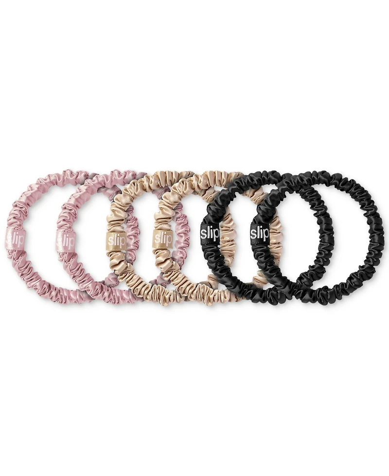 Slip -Pc. Pure Silk Skinny Scrunchies Set