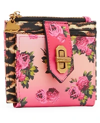 Betsey Johnson Leopard Floral Bifold Wallet