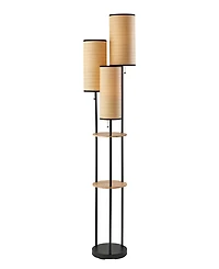 Adesso 68.5" Wood Shelves Trio Floor Lamp