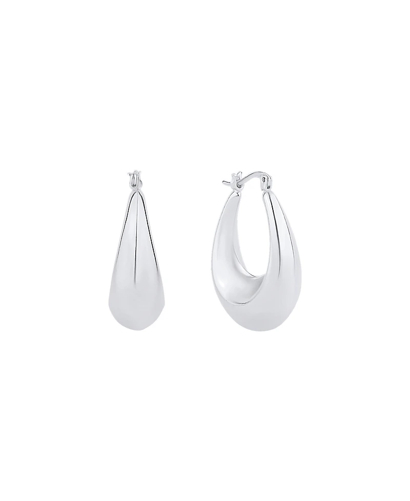 And Now This 18K Gold Plated or Silver Plated Hoop Earring