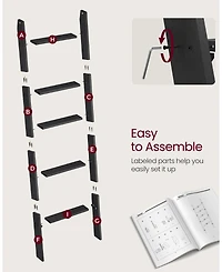 Decorative Blanket Ladder, 5-Tier Ladder Shelf, Rack for Storage and Decor