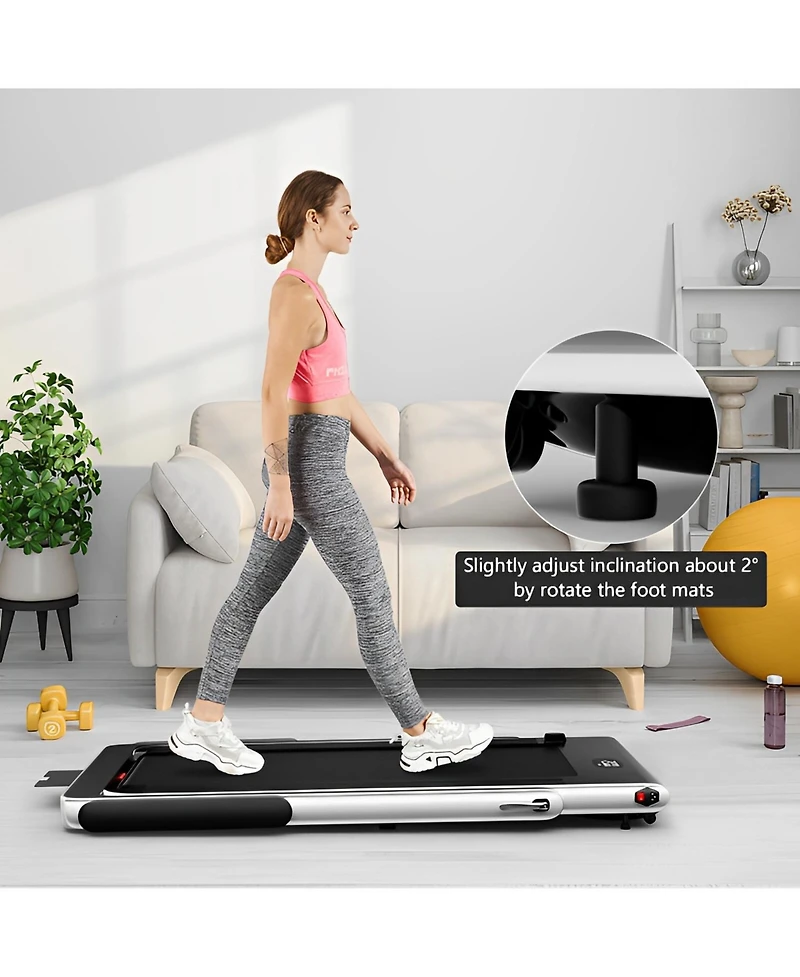 Sugift 2.25HP 2 in 1 Folding Treadmill with App Speaker Remote Control