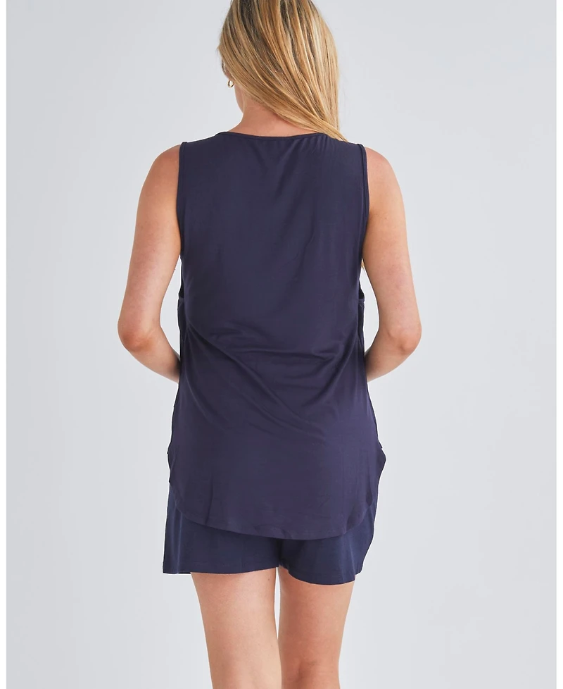 Angel Maternity Lounge Shorts Navy