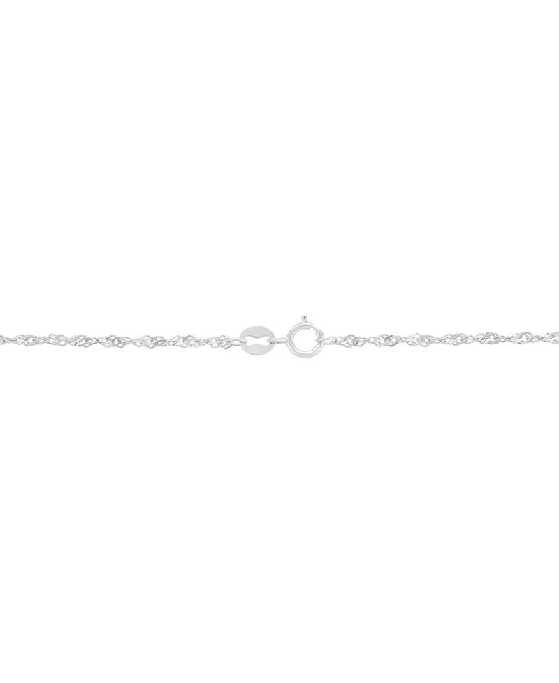 Singapore Chain 20" Strand Necklace (1-1/3mm) in 14k White Gold