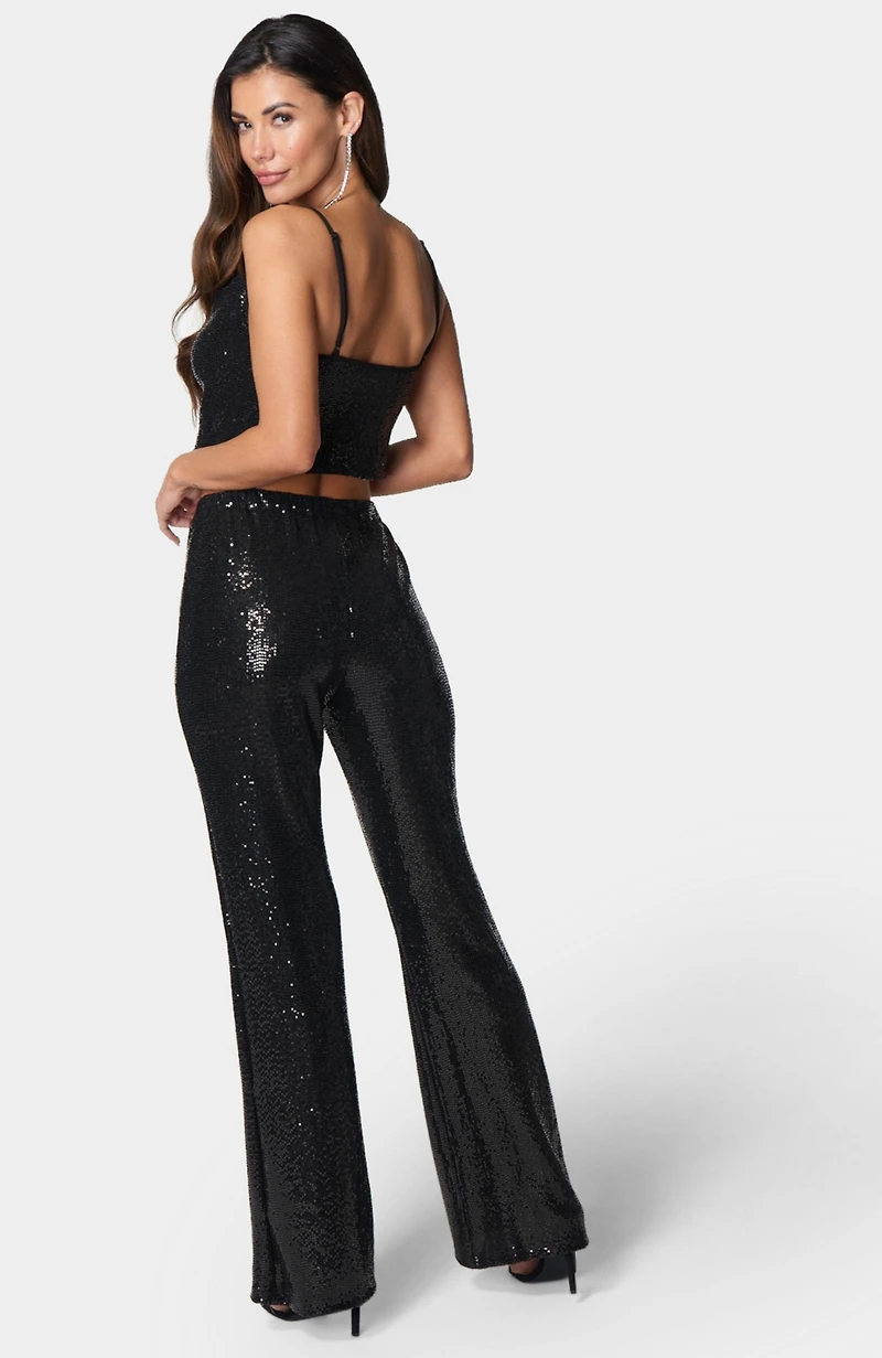 Bebe Women's Two Piece Shimmer Set