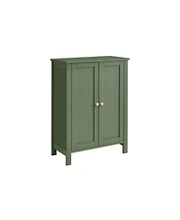 Floor Storage Cabinet for Bathroom with 2 Flexible Shelves and Closed Door