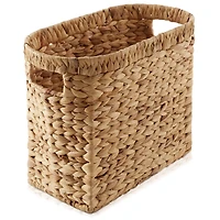 Casafield Magazine Holder Basket with Handles - Oval Seagrass Storage Bin for Bathroom, Home Office Natural