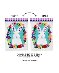 Evergreen Gingham Bunny Garden Applique Flag 12.5 x 18 Inches Indoor Outdoor Decor
