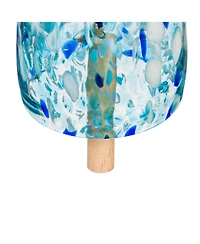 Evergreen Art Glass Speckle Light Blue Bell Chime