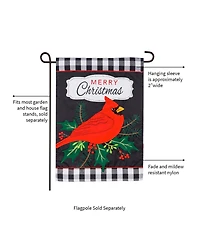 Evergreen Merry Christmas Cardinal Garden Applique Flag