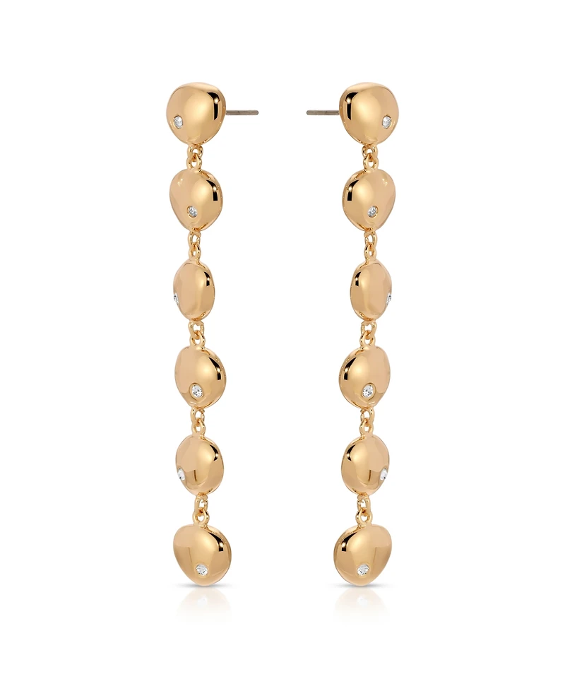 Ettika Polished Pebble Linear Dangle Earrings