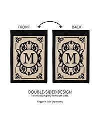 Evergreen Flag Cambridge Chic Letter M Monogram Applique Garden Flag - 12.5" Wide x 18" High