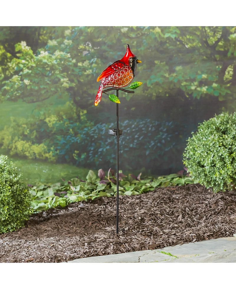 Evergreen Garden Outdoor Decor Solar Garden Stake, Cardinal For Homes Gardens Yards Lawn and Patio
