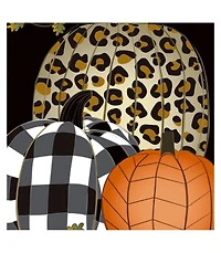 Evergreen Mixed Print Pumpkins Sassafras Indoor Outdoor Switch Doormat 10"x1'10" Black