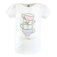 Hudson Baby Girls Short Sleeve T-Shirts, Ice Cream Dino