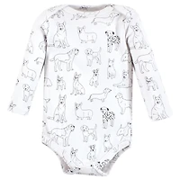 Hudson Baby Baby Boys Hudson Cotton Long-Sleeve Bodysuits Dogs 3-Pack, 6-9 Months