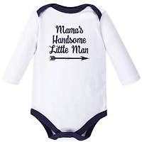 Hudson Baby Boys Soft Cotton Long-Sleeve Bodysuit Bundle (5-Count