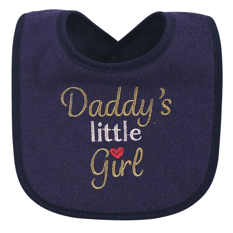 Hudson Baby Girls Cotton Terry Drooler Bibs with Fiber Filling