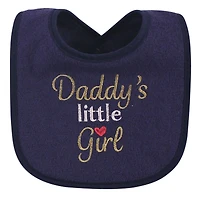Hudson Baby Girls Cotton Terry Drooler Bibs with Fiber Filling