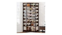 Tribesigns 9 Tiers Corner Shoe Rack, Tall Vertical Shoe Rack Organizer, Free Standing Large Shoe Storage Shelf for Entryway Hallway Closet, Space Savi