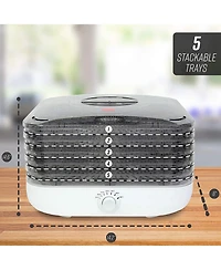 Ronco Turbo Ez-Store 5-Tray Dehydrator with Convection Air Flow, Food Preserver Adjustable Temperature Control, Quiet Operation, for Jerky, Fruits, Ve