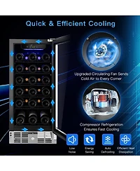 Sugift 15 Inch 30-Bottle Wine Cooler with Temperature Memory