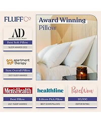 FluffCo Down & Feather Classic Hotel Pillow - Standard - Soft