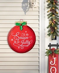 Glitzhome 32"H Large Metal Christmas Ornament Yard Stake or Wall Decor