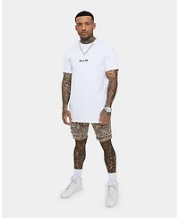 Saint Morta Men's Paisley Skulls Denim Shorts