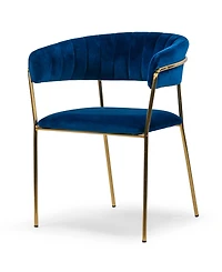 Glamour Home 31.5" Anya Fabric, Metal Dining Chair, Set of 2