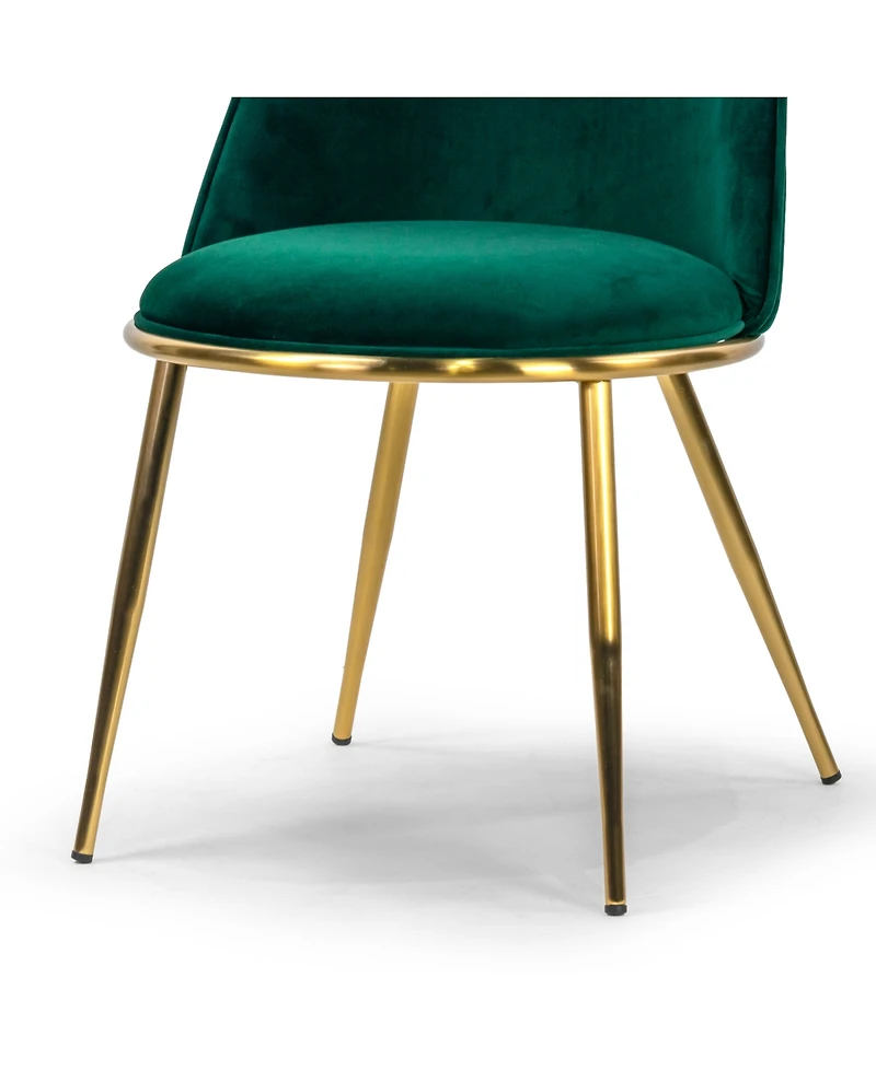 Glamour Home 34" Anzu Fabric, Metal Dining Chair, Set of 2