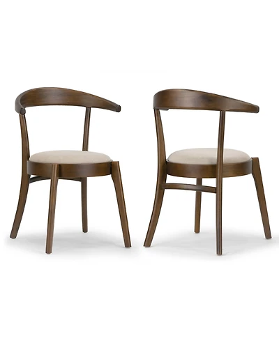 Glamour Home 29.92" Audra Rubberwood, Fabric Dining Chair, Set of 2