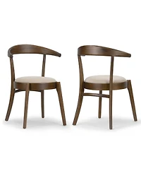 Glamour Home 29.92" Audra Rubberwood, Fabric Dining Chair, Set of 2