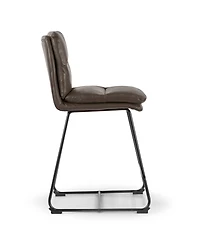 Glamour Home 26.5" Aulani Iron, Polyester Counter Height Stool, Set of 2