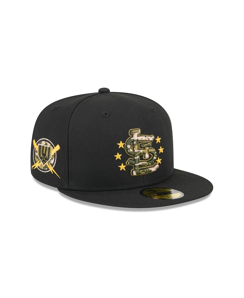 New Era Men's Black St. Louis Cardinals 2024 Armed Forces Day On-Field 59FIFTY Fitted Hat