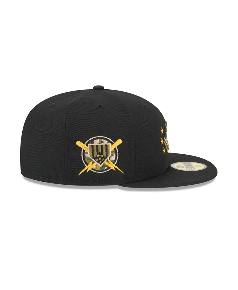 New Era Men's Black Cincinnati Reds 2024 Armed Forces Day On-Field 59FIFTY Fitted Hat