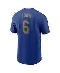 Nike Men's Josh Jung Royal Texas Rangers 2024 Gold Collection Name Number T-Shirt