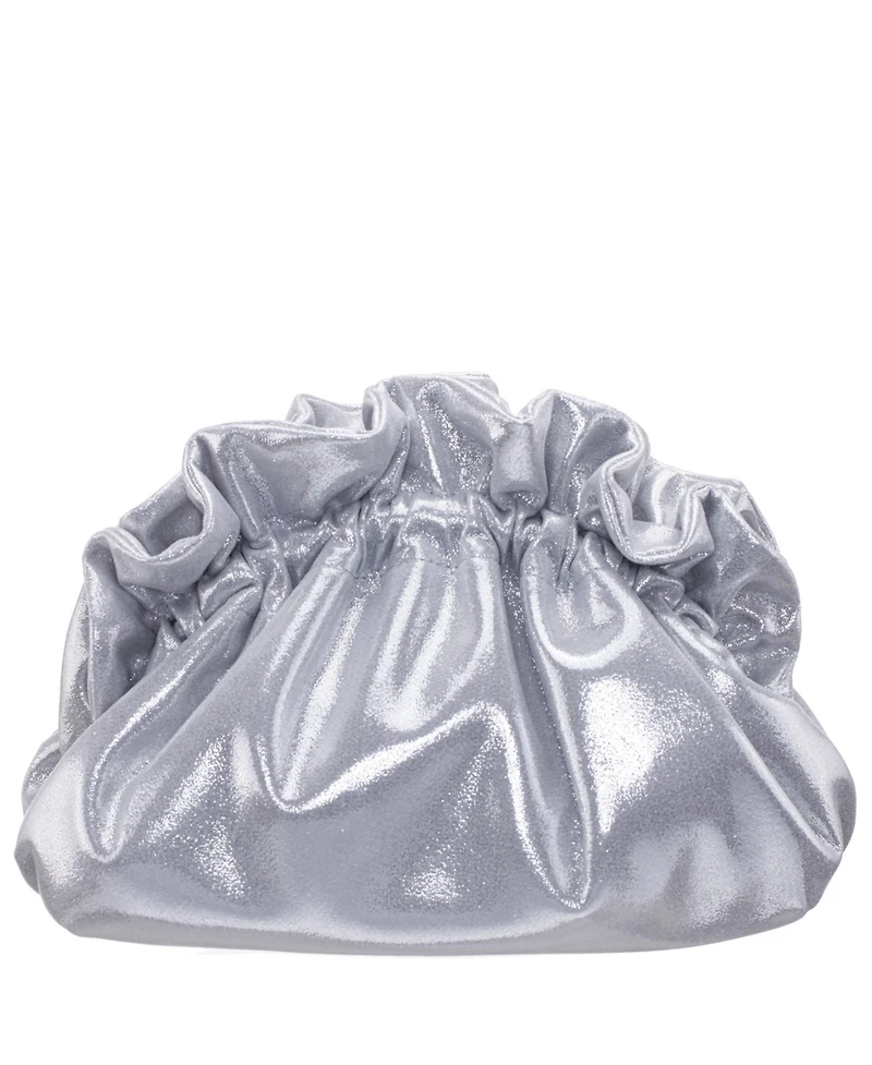 Nina Metallic Gathered Crossbody Pouch Bag