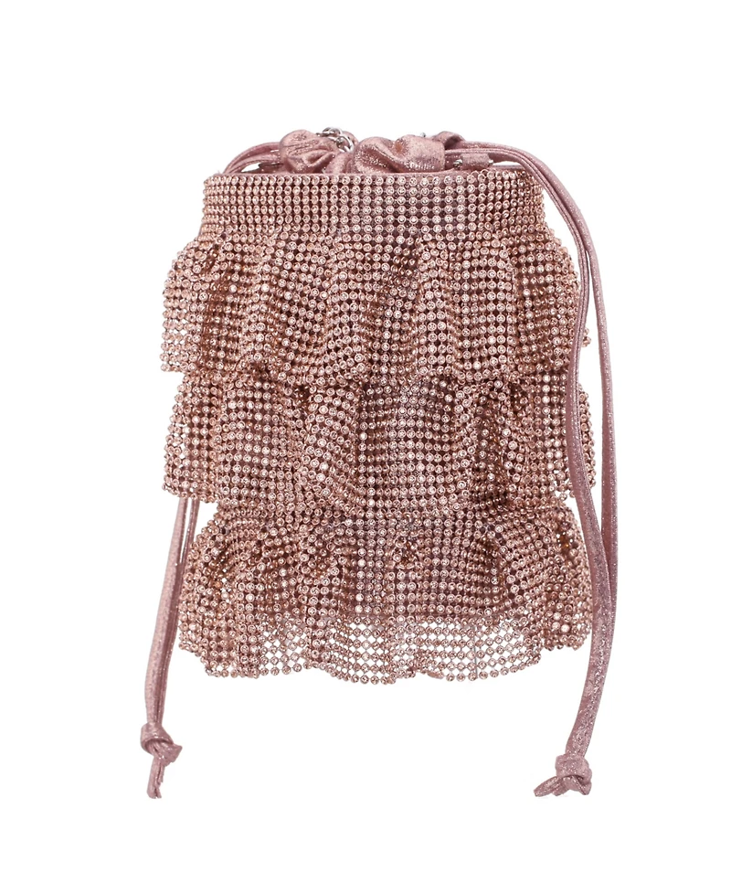 Nina 4 Tired Crystal Mesh Pouch Bag