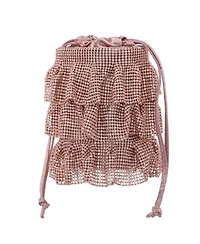 Nina 4 Tired Crystal Mesh Pouch Bag