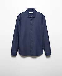 Mango Men's Regular-Fit Cotton Chambray Shirt
