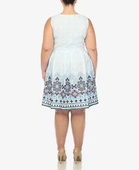 White Mark Plus Fit and Flare Knee Length Dress