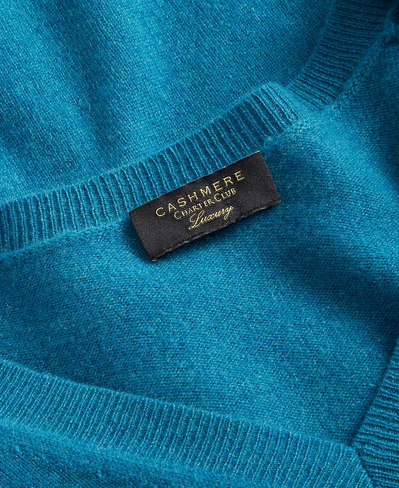 Charter Club Plus 100% Cashmere V-Neck Sweater, Macy's Exclusive