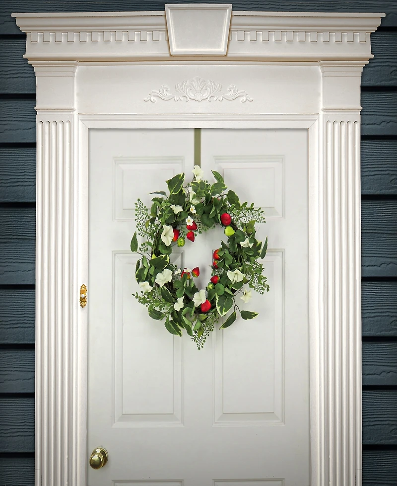 National Tree Company 22 Petunia and Strawberry Wreath