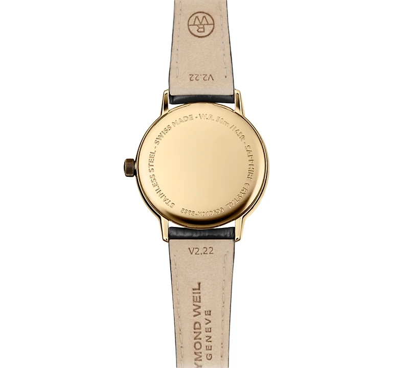 Raymond Weil Women's Swiss Toccata Black Leather Strap Watch 29mm