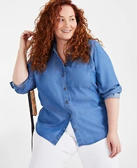 Style & Co Plus Chambray Shirt, Exclusively at Macy's